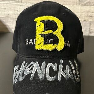 COPY - Balenciaga Black Cap with Yellow and White Accents